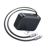 BASEUS EnerCore CJ21 Fast Charger with Dual Retractable Cables – 3C 67W US/JP, Cosmic Black | Price in Pakistan