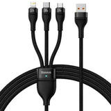 BASEUS Flash Series II One-for-Three Fast Charging Data Cable USB to M + L + C – 66W, 1.2M Black Price in Pakistan | Dynsol.pk - dynsol
