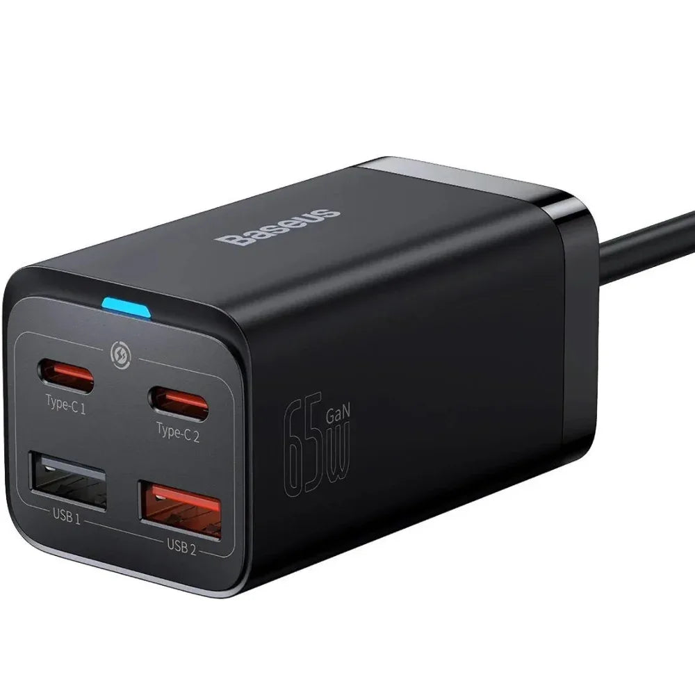 BASEUS GaN3 Pro Desktop Fast Charger – 65W (2C + 2U) EU, Black | Best Price in Pakistan | Dynsol.pk - dynsol