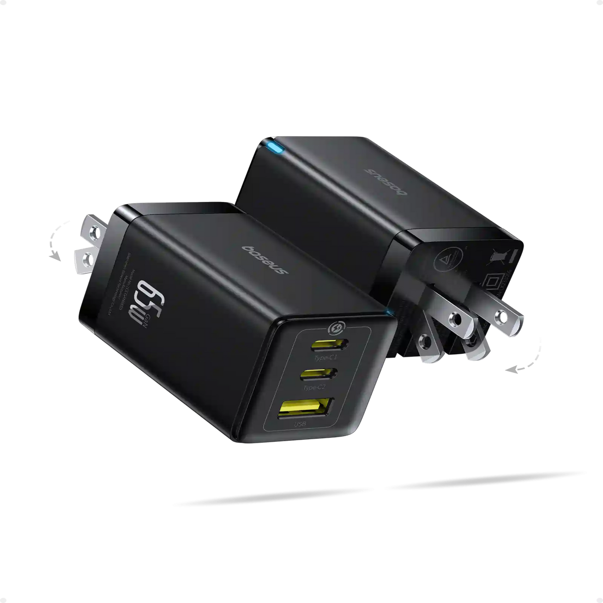 BASEUS GaN5 Pro Fast Charger 2C+U 65W US – Pack of 2 (Cluster Black) | Price in Pakistan