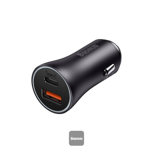 BASEUS Golden Contactor Max Dual Fast Charger Car Charger U+C 60W gery 