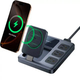 BASEUS NOMOS Charging Station Qi2 – 67W (3AC + 1U + 3C + Magnetic Wireless), 1.5M US, Cosmic Black | Price in Pakistan - dynsol