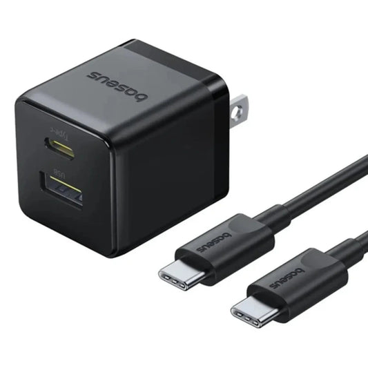 BASEUS Palm Fast Charger C+U 20W US – Price In Pakistan (With Baseus Mini White USB‑C to USB‑C 60W Cable) - dynsol