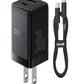 BASEUS Palm Fast Charger C+U 30W US – Cluster Black (With Baseus Mini White USB-C to USB-C 60W Cable) Price In Pakistan - dynsol