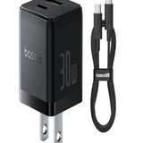 BASEUS Palm Fast Charger C+U 30W US – Cluster Black (With Baseus Mini White USB-C to USB-C 60W Cable) Price In Pakistan - dynsol