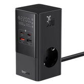 BASEUS PowerCombo Tower Digital Powerstrip – 3AC + 2U + 2C (35W) with 1.5M Power Cord EU, Cluster Black | Price in Pakistan