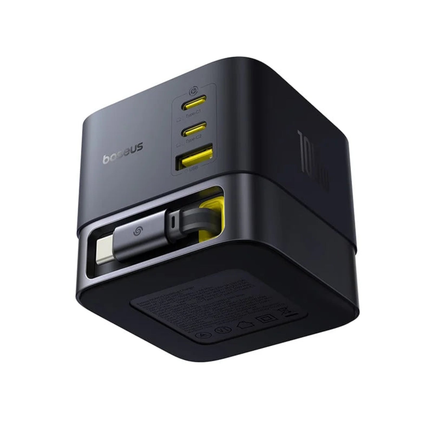 BASEUS Super GaN Desktop Charger with Retractable Cable – 100W (3C + U) EU, Cosmic Black | Price in Pakistan