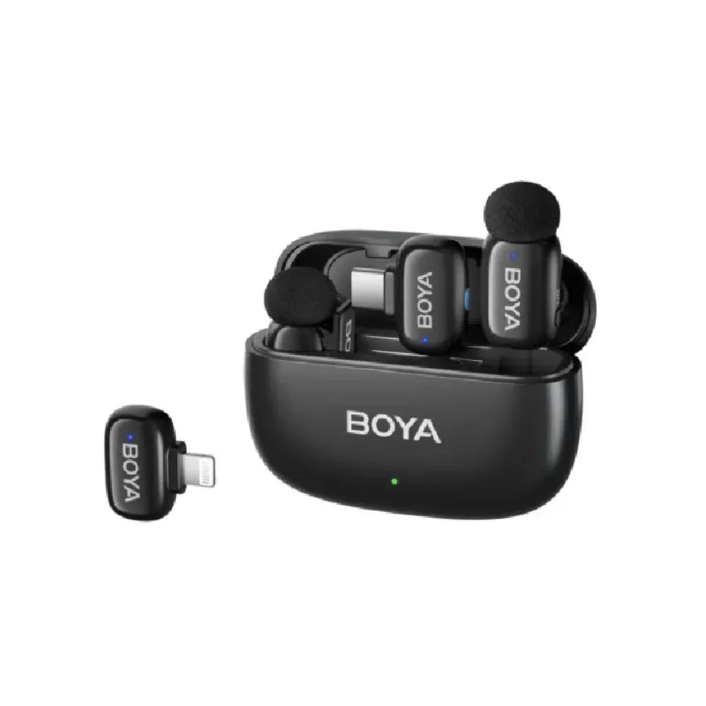 BOYA Mini 12 2‑Person Wireless Microphone with Lightning &amp; USB‑C – Best Price in Pakistan | Dynsol.pk - dynsol