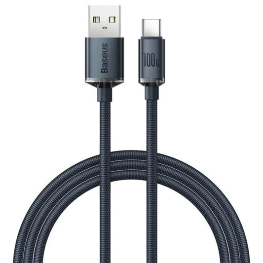 BASEUS Discolor Fast Charging Cable USB-C to USB-C – 100W (1M / 2M) Blue-Green - dynsol