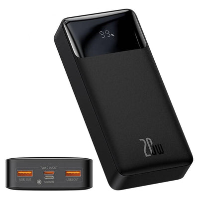 BASEUS BIPOW Digital Display Fast Charge Power Bank 20000mAh – 20W Black (Overseas Edition)