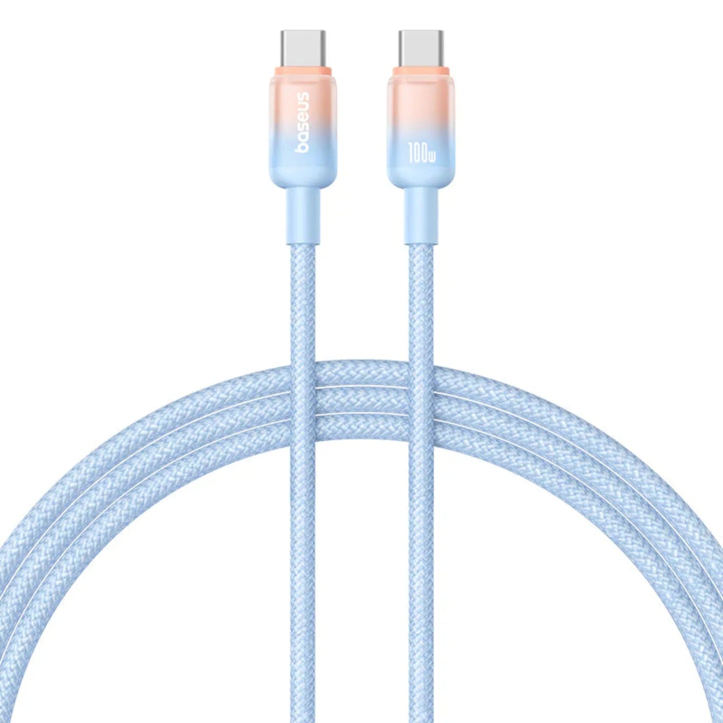 BASEUS Discolor Fast Charging Cable USB-C to USB-C – 100W (1M / 2M) Blue-Green - dynsol