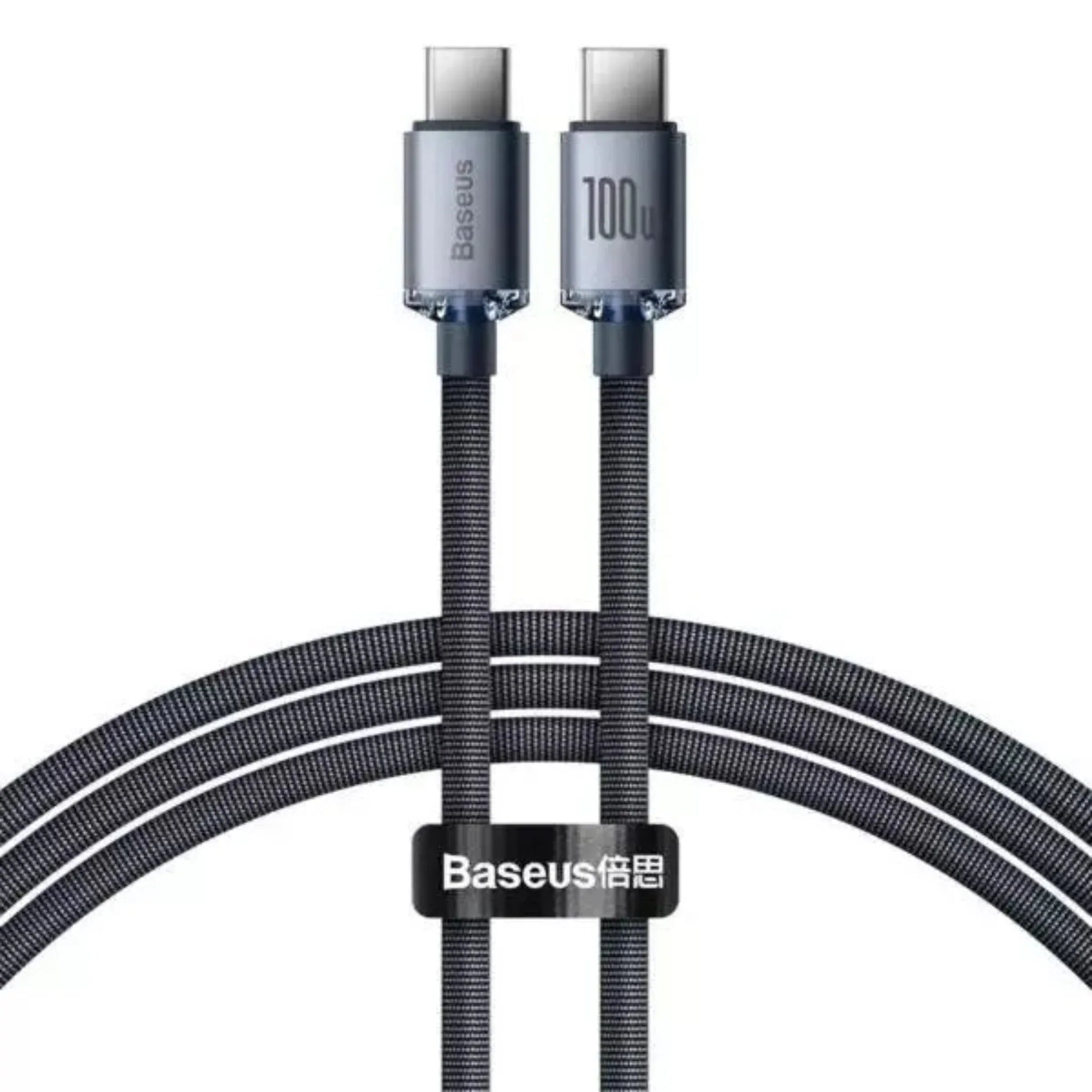 BASEUS Crystal Shine Series Fast Charging Data Cable Type-C to Type-C – 100W, 2M Black - dynsol