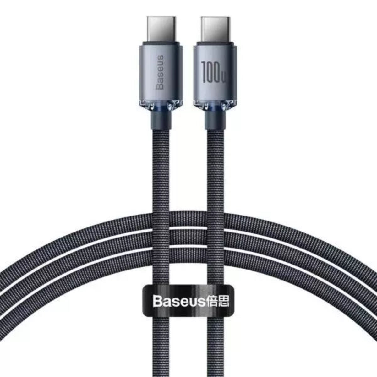 BASEUS Crystal Shine Series Fast Charging Data Cable Type-C to Type-C – 100W, 2M Black