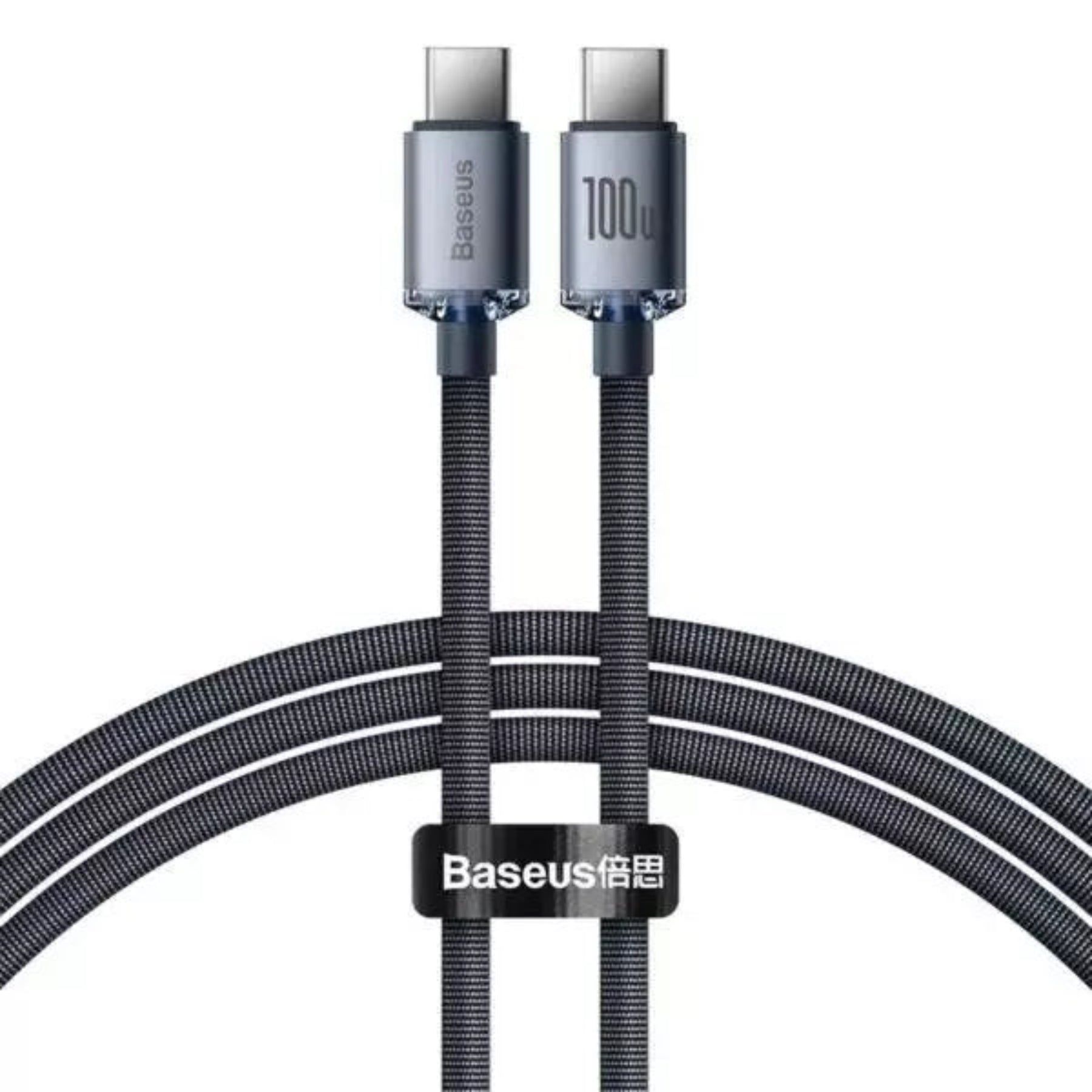 BASEUS Crystal Shine Series Fast Charging Data Cable Type-C to Type-C – 100W, 2M Black