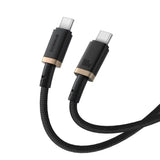 BASEUS DURA Series Fast Charging Cable Type-C to Type-C – 100W, 1M Gold + Black - dynsol