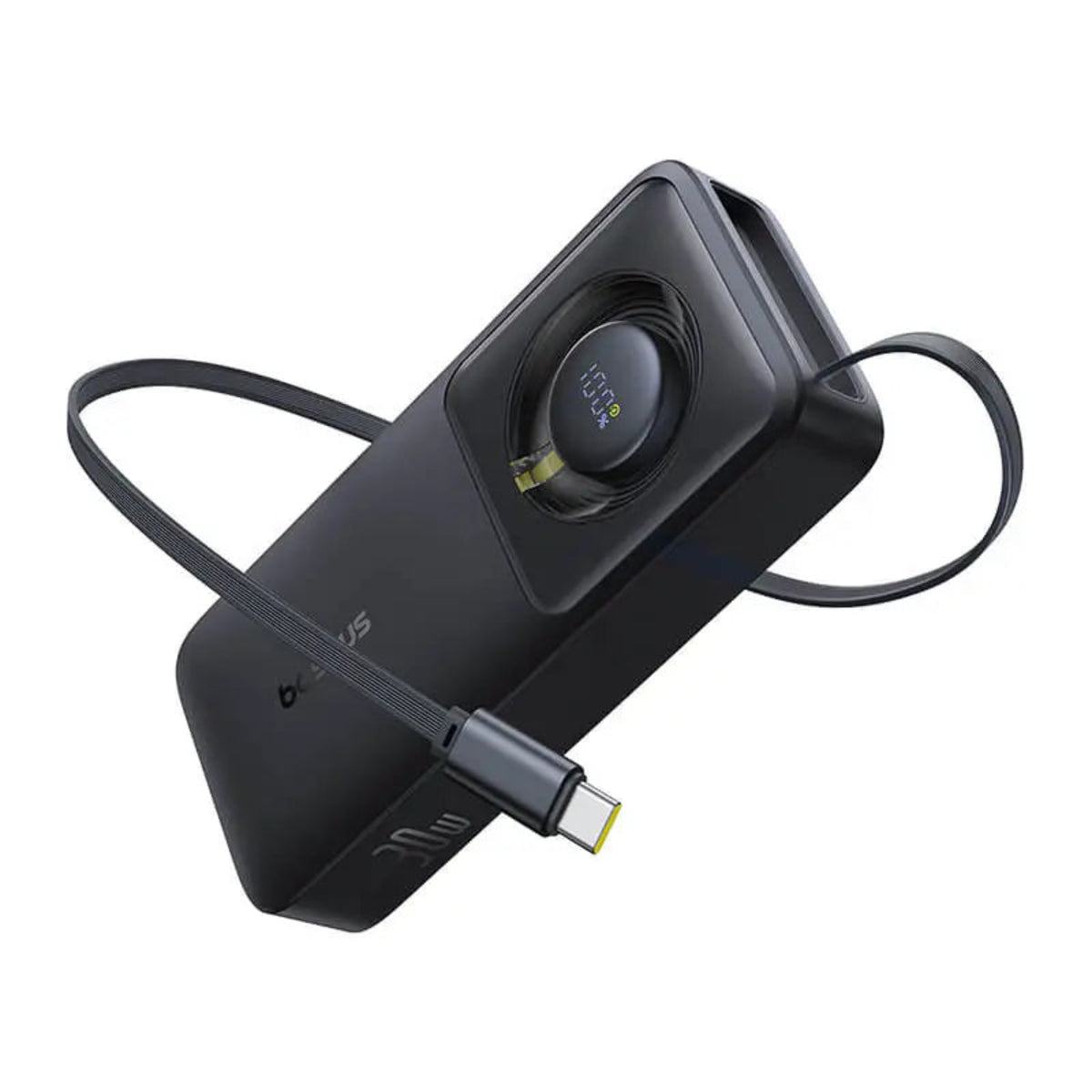 BASEUS FREE2PULL Power Bank with Retractable Cable 10000mAh – 30W Cosmic Black