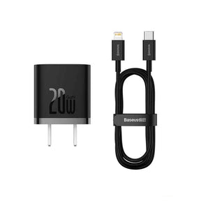Baseus GaN5 Fast Charger 1C 20W CN Set (Mini) (with TypeC to iP Cable