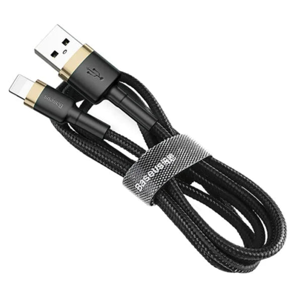 BASEUS CAFULE USB Cable for iP – 2.4A, 1M (Gold + Black) - dynsol