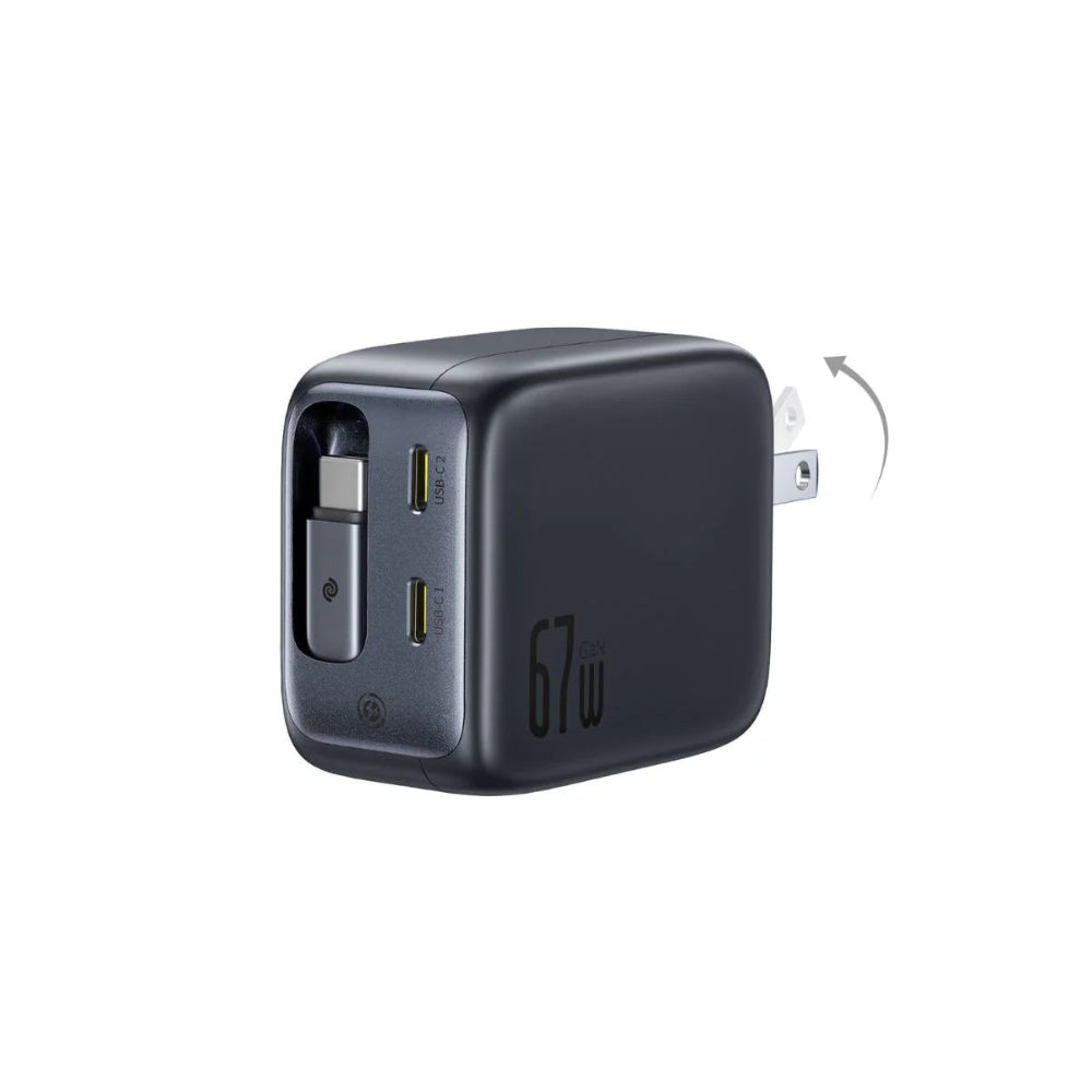 Baseus EnerCore CJ11  67W Fast Charger With Retractable Cable 3C Price in Pakistan | dynsol.pk