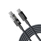 BASEUS USB-C to USB-C 100W Fast Charging Data Cable 2M showing braided design and LED power display