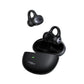 Baseus Inspire XC1 open-ear true wireless earbuds in black, earbuds lifted from charging case, side view