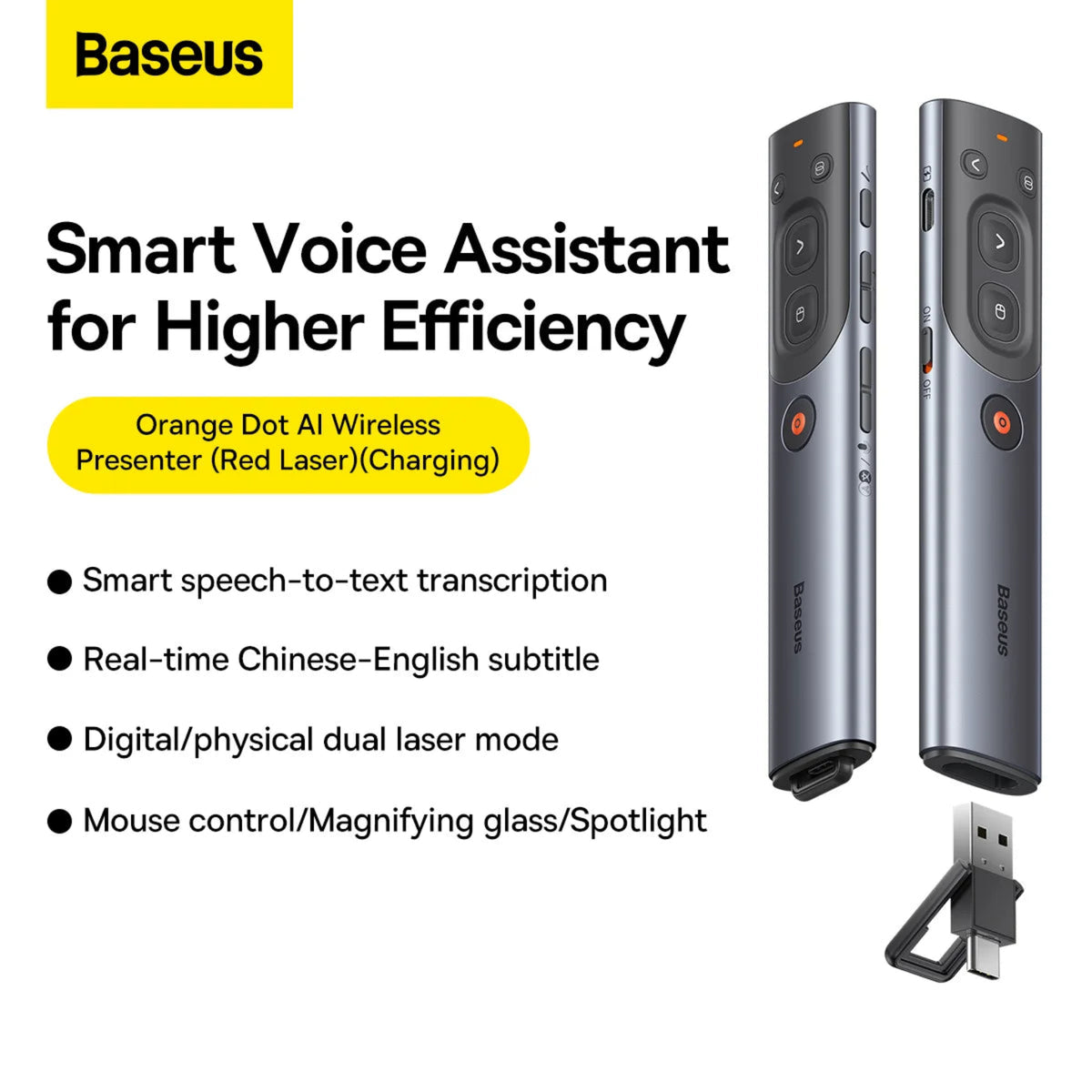 Baseus Orange Dot AI Wireless Presenter Price in Pakistan