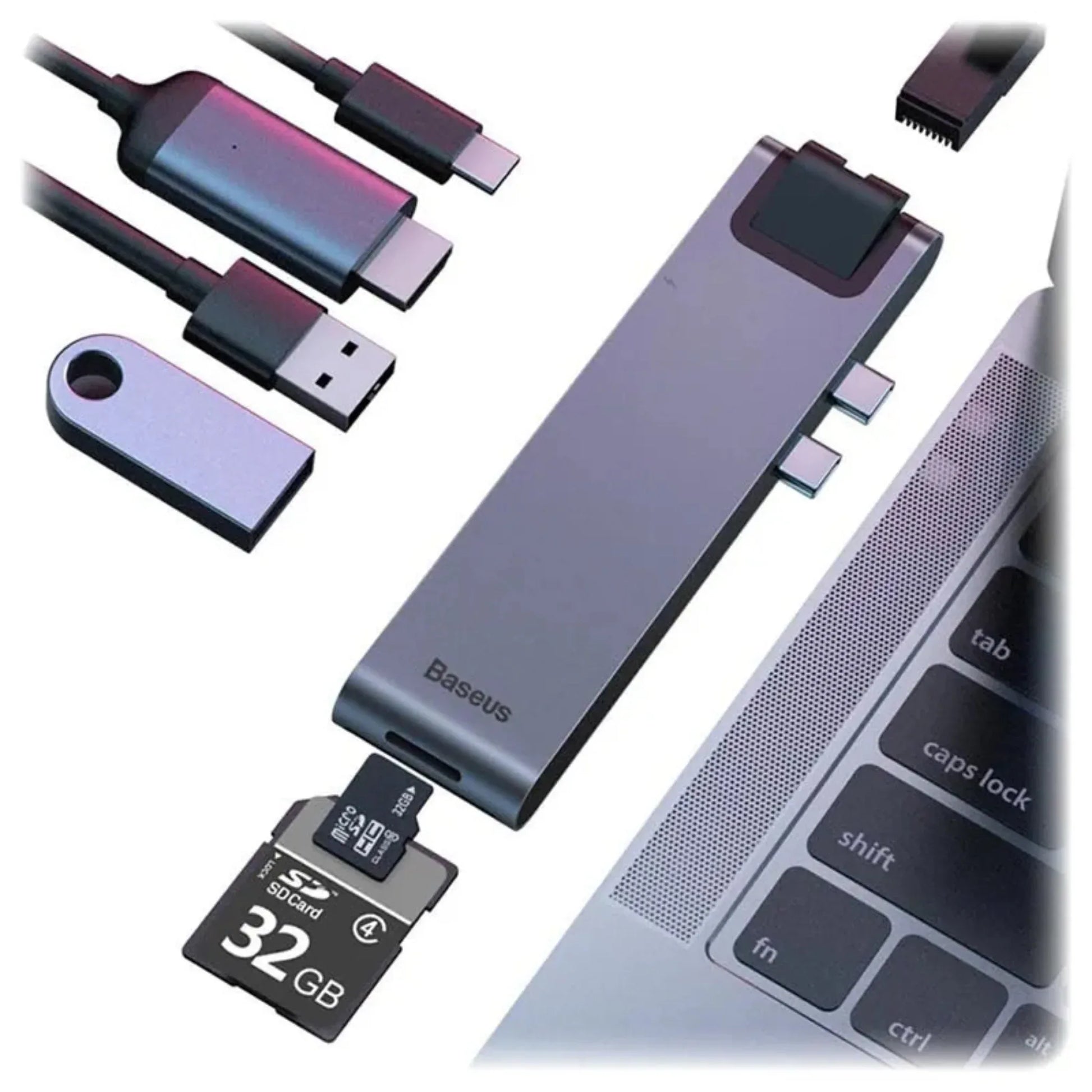 Baseus Thunderbolt C+Pro Seven-in-One Smart Hub Docking Station Price in Pakistan - dynsol