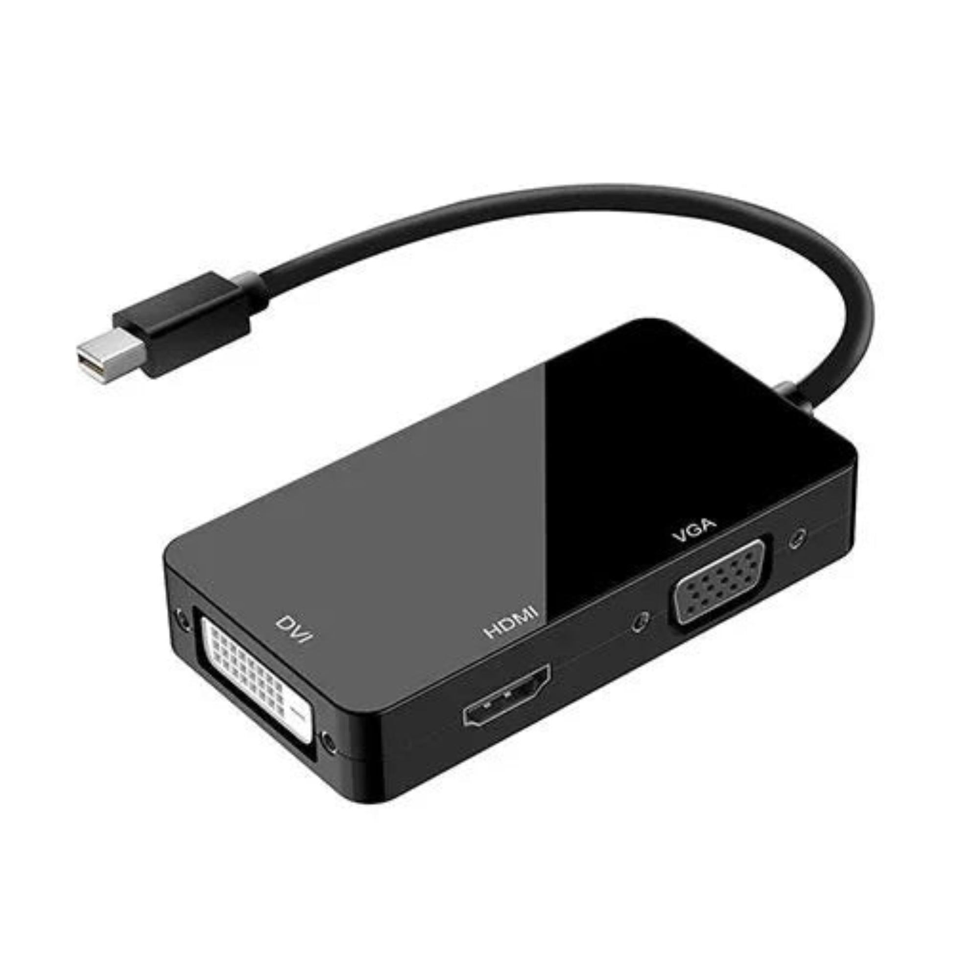 Basix D1 Mini DisplayPort to HDMI + DVI + VGA Multi-Function Converter – 1080P | 15cm Cable | Best Price in Pakistan | Dynsol.pk