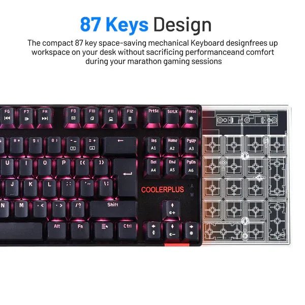 COOLERPLUS CPK-M450 RGB Mechanical Gaming Keyboard With 87 Keys - dynsol