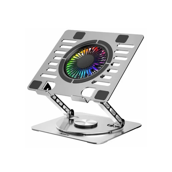 Amaze A525 RGB Laptop Aluminum Rotatable Cooling Stand with 360 degree Rotational Plate