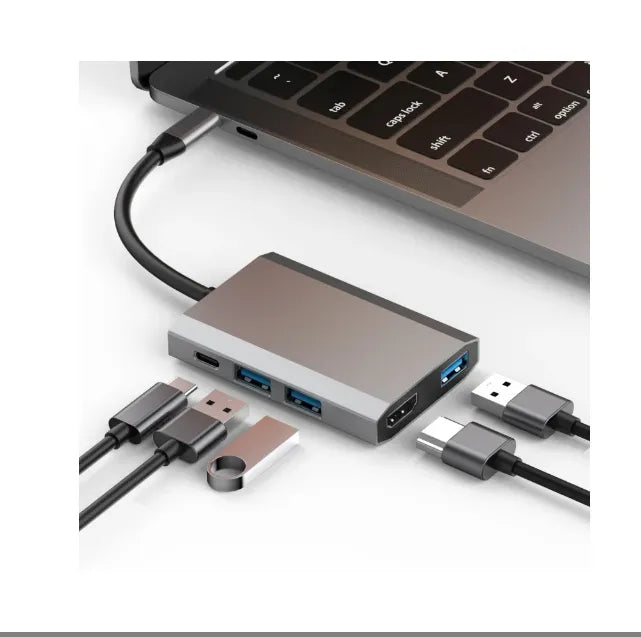 basix TW5A 5 in 1 USB-C / Type-C to 3 USB 3.0 + USB-C / Type-C + HDMI Interfaces HUB Adapter