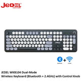 JEDEL WKB104 keyboard featuring Bluetooth and 2.4GHz dual-mode wireless connectivity