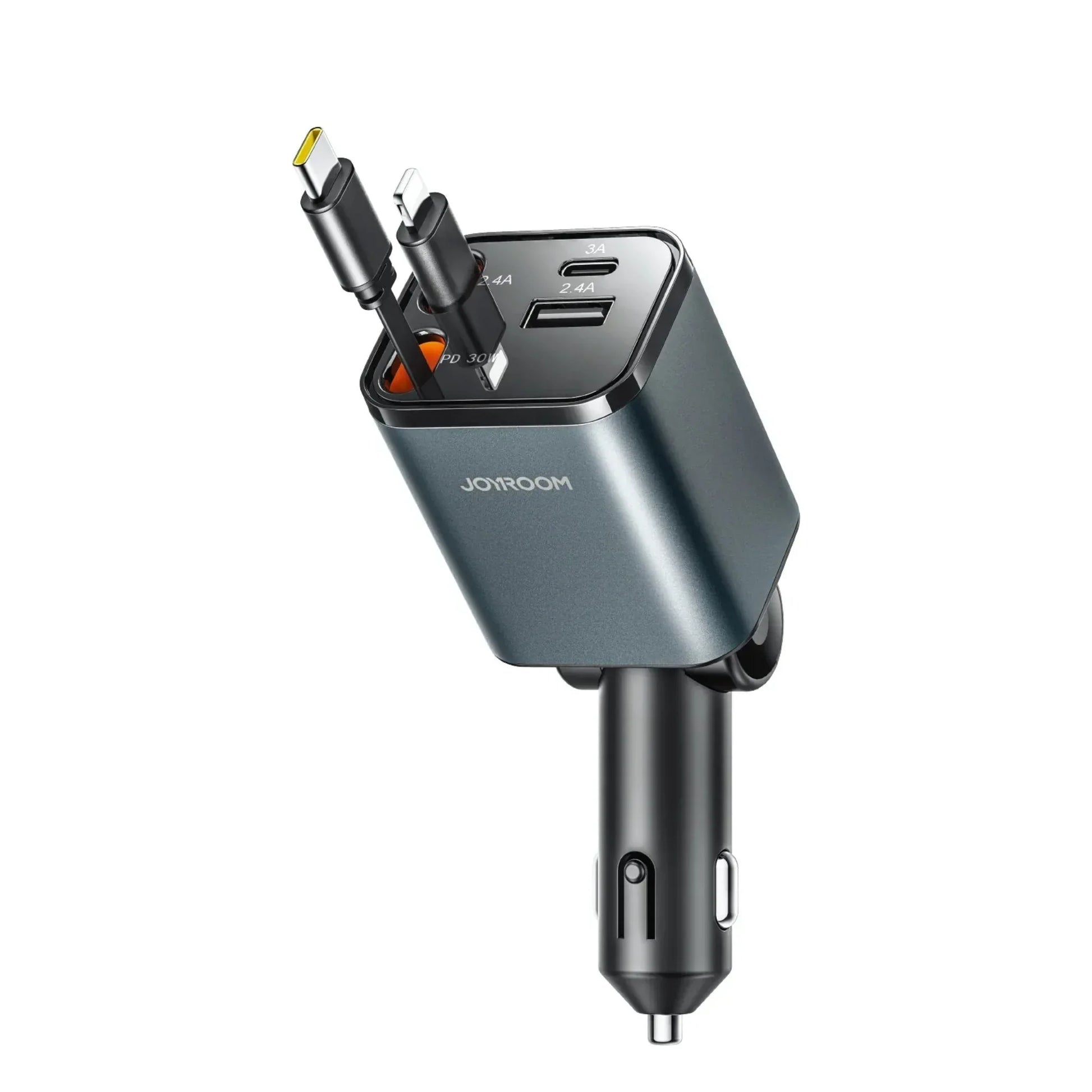 Joyroom JR-CCL05 30W 4-in-1 Retractable Cable Car Charger – Best Price in Pakistan | dynsol.pk - dynsol