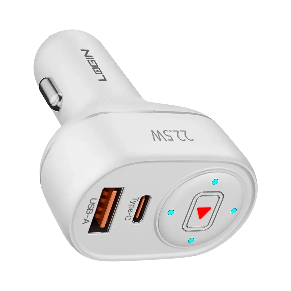 Login L-600 Driveon 22.5W Car Charger with Dual USB Ports & Micro Cable