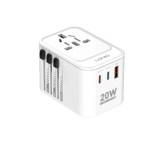 LDNIO Z9 Travel Convertor Adapter PD20W + QC 3.0 Universal Outlet Price in Pakistan | dynsol.pk