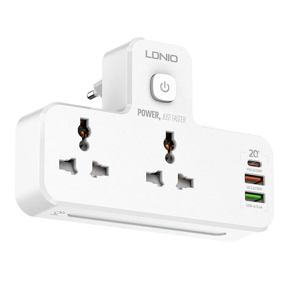 LDNIO SC2311 20W 3‑Port USB Charger Extension Power Strip | Best Price in Pakistan | dynsol.pk