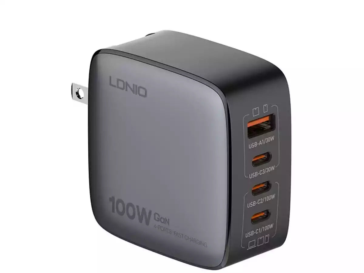 LDNIO Q408 100W GaN PD Fast Mobile Phone USB Type C A Wall Fast Charging Charger For IPhone