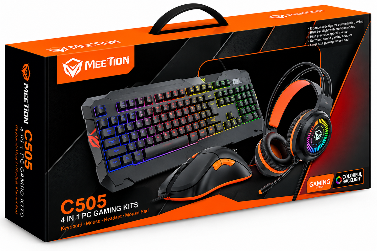 MEETION MT-C505 Gaming Combo – Four-piece bundle, 3200 DPI mouse