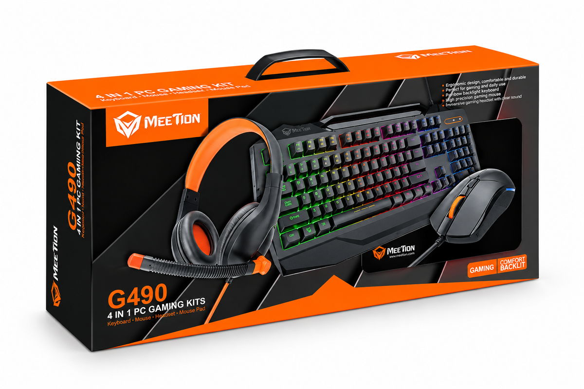 MEETION MT-C490 Gaming Combo – Four gaming essentials, 2400 DPI mouse