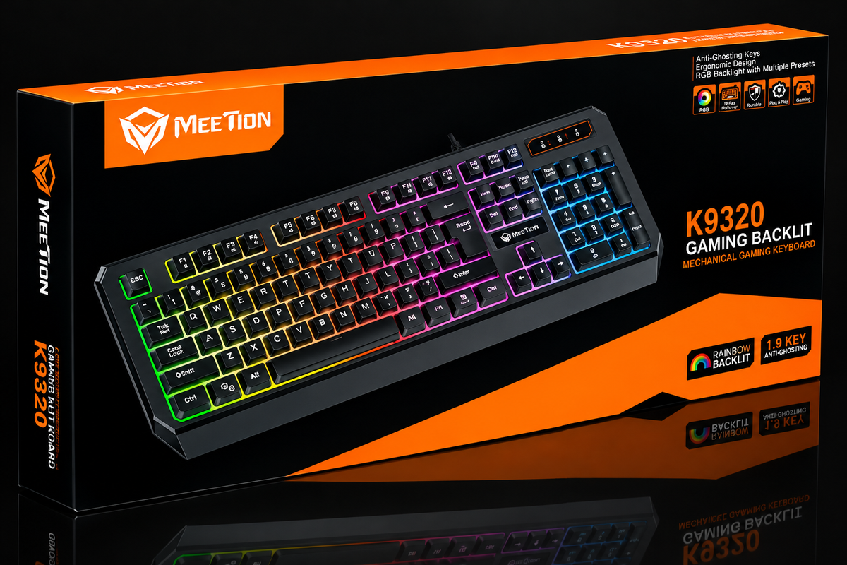 MEETION MT-K9320 Membrane Gaming Keyboard with USB wired connection, Backlit keys