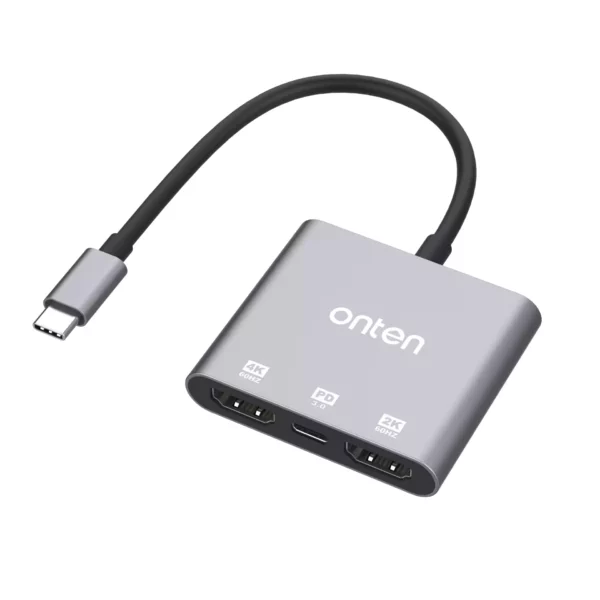 Onten 9175S Type-C to Dual HDMI 4K Adapter with PD 3.0 | Expand Your Display | Best Price in Pakistan | Dynsol.pk
