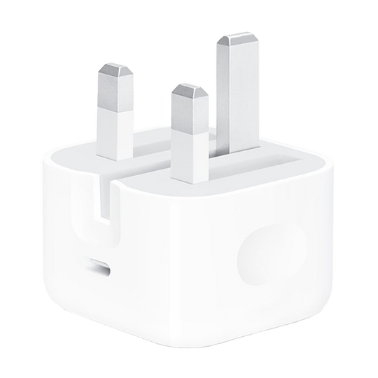An Apple 20W Power Adapter with a USB-C port in a white color.
