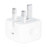 An Apple 20W Power Adapter with a USB-C port in a white color.