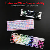 Redragon A130 Pudding Keycaps, 104 Keys Standard Doubleshot PBT Keycap