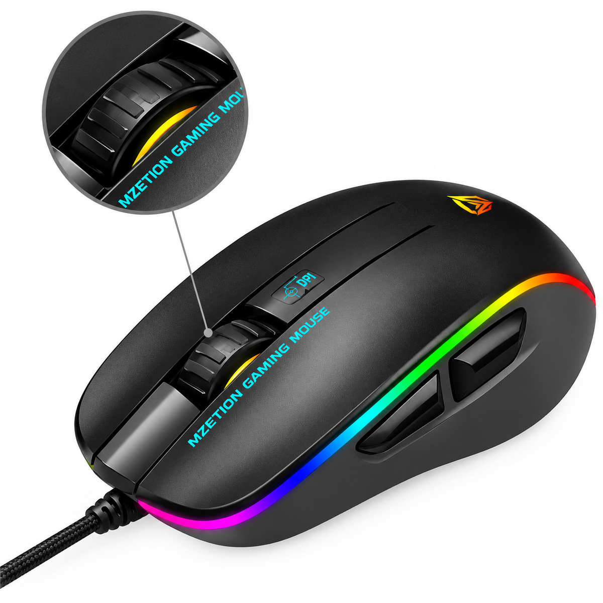 MEETION MT-GM23 Gaming Mouse – 12800 DPI sensor, RGB lighting