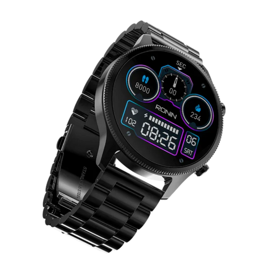 RONIN R‑010 Luxe Metallic Finish Bluetooth Calling Smart Watch AMOLED Price in Pakistan | dynsol.pk - dynsol