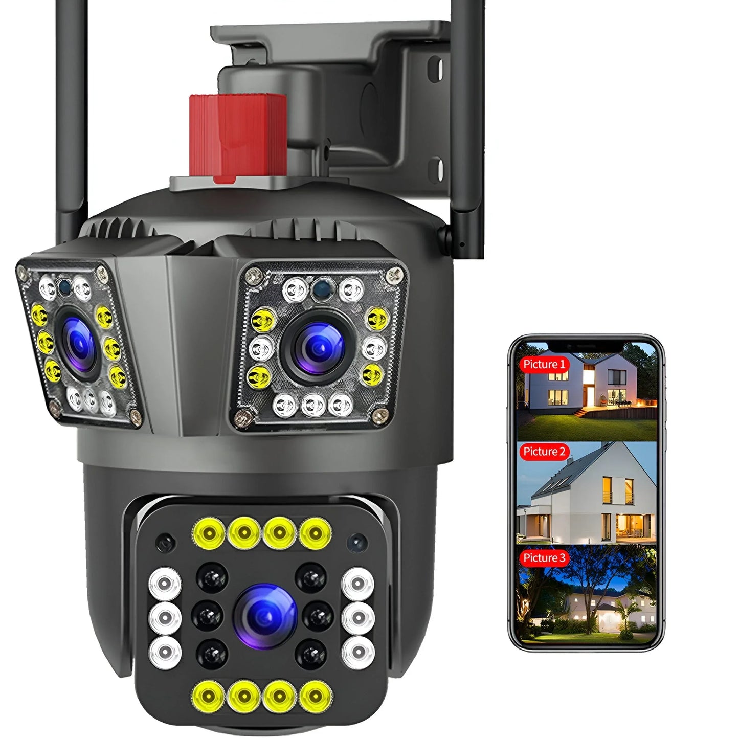 SPZ-803 3 Camera Lens WiFi Outdoor 6MP Color Night Vision with V380 Pro App Price in Pakistan | Dynsol.pk - dynsol
