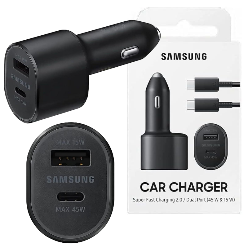 Samsung EP-L5300XBE 60W Super Fast Car charger 45W USB-C / 15W USB + USB-C Cable 1m