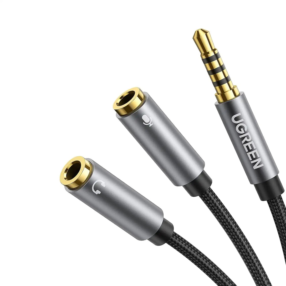 UGREEN 30619 Headphone Splitter 3.5mm 2 Female to 1 Male Mic and Audio Y Splitter TRRS Headset