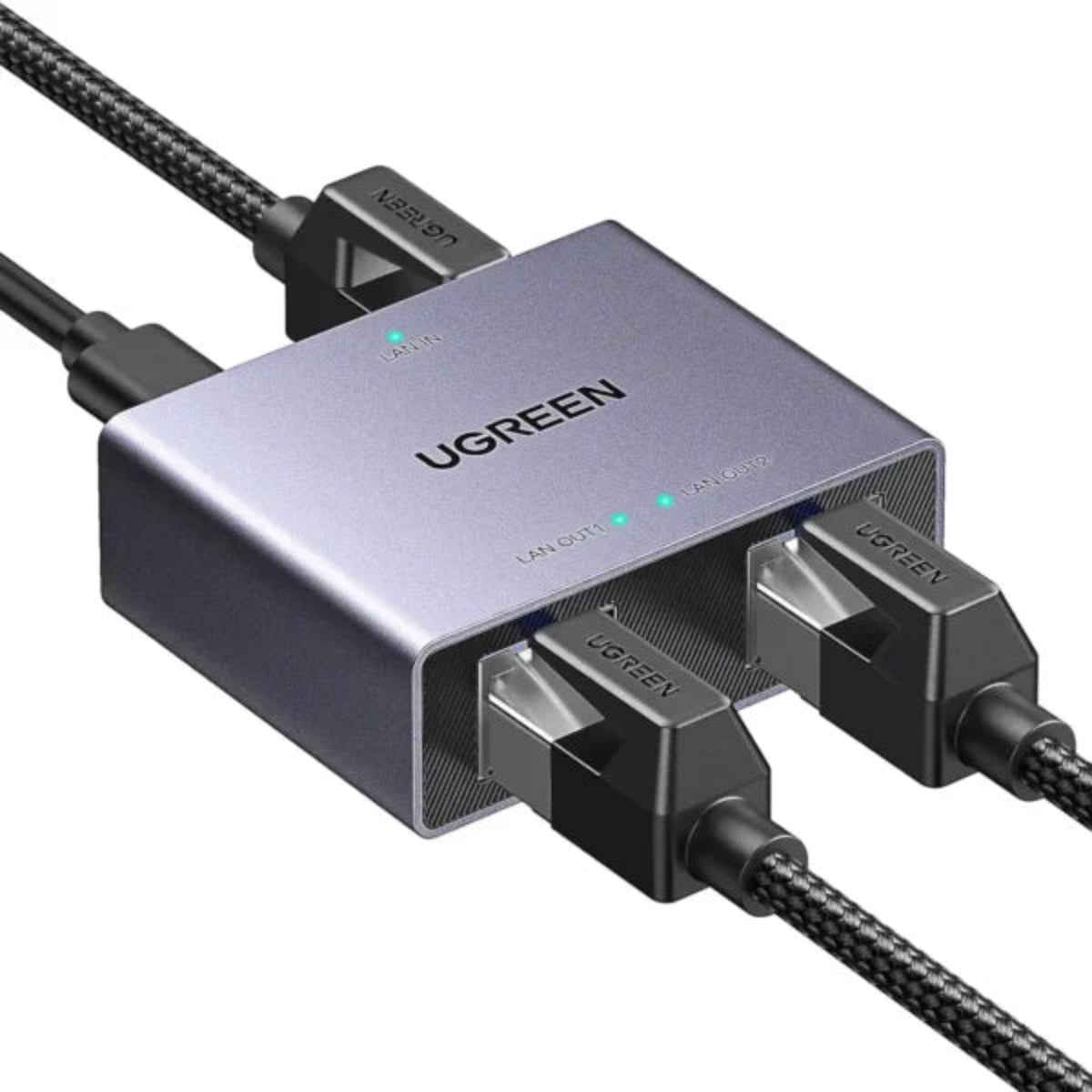 UGREEN 45311 Ethernet Splitter 1 to 2 Gigabit Network Switch Plug & Play